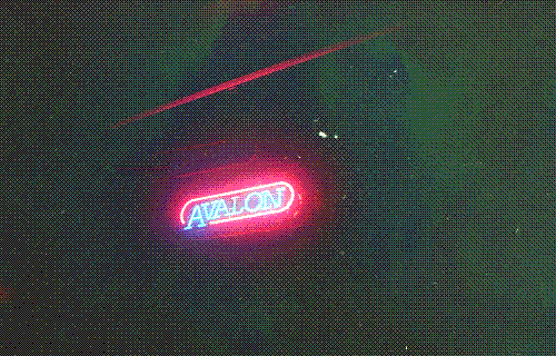 sign of the Avalon Lounge glowing neon